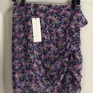 Stunning NWT Veronica Beard Spencer Ruffle Silk Skirt, Multicolored. Size 2